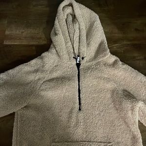 Tan Victoria Secret half zip Sherpa size XS